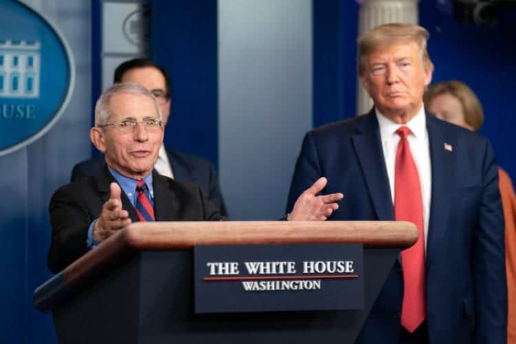 In foto: il Dr Anthony Fauci e il Presidente degli Stati Uniti Donald Trump, Credit iStockPhoto