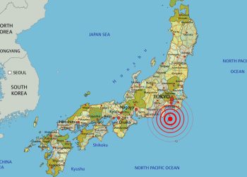 Highly detailed editable political map with separated layers. Japan.